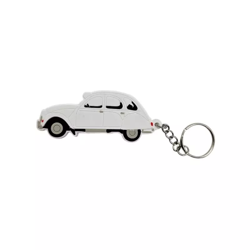 White Citroën 2CV key ring