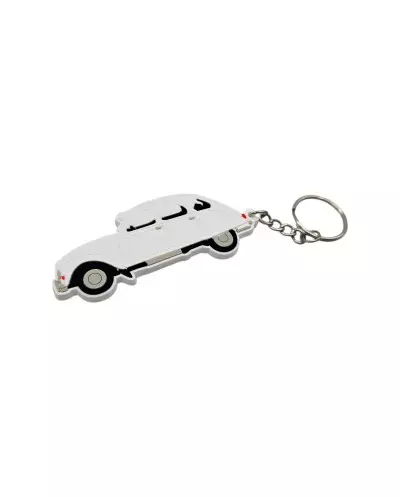 New white Citroen 2CV key ring