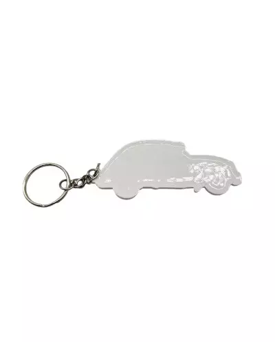White Citroen 2CV pvc key ring