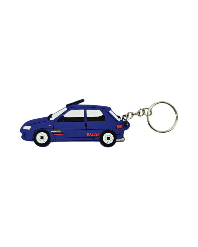 Porte clé Peugeot 106 Rallye phase 2 bleu