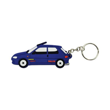 Porte clé Peugeot 106 Rallye phase 2 bleu