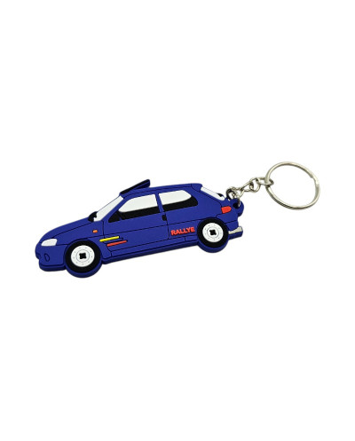 Porte clé Peugeot 106 Rallye phase 2 bleu neuf