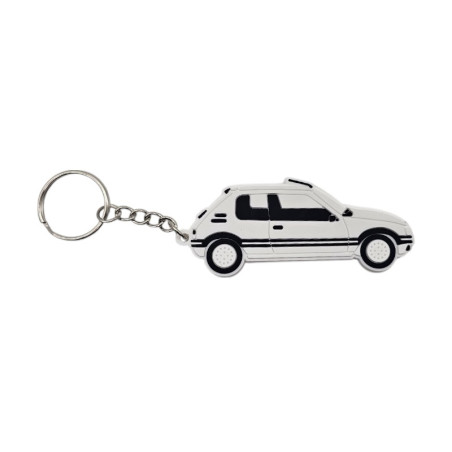 Peugeot 205 GTI 1.6 white keychain