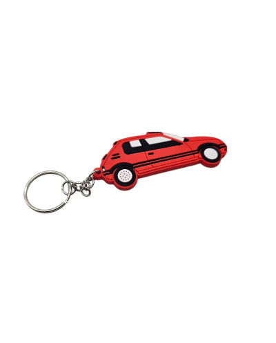 Porte clé Peugeot 205 GTI 1.6 rouge EN PVC SOUPLE