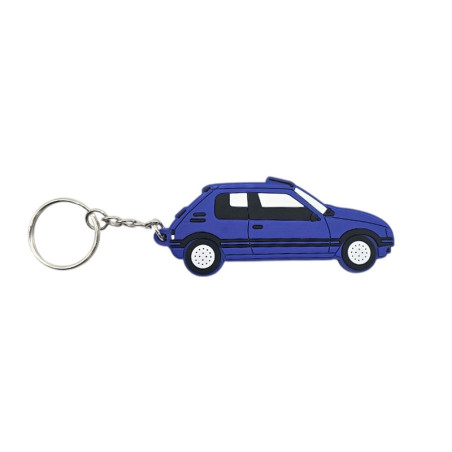 Porte clé Peugeot 205 GTI 1.6 bleue