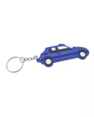 Porte clé Peugeot 205 GTI 1.6 bleue EN PVC SOUPLE