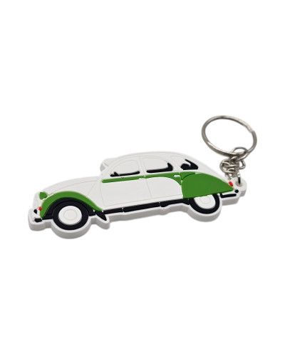 Porte clé Citroën 2CV blanche et verte neuf