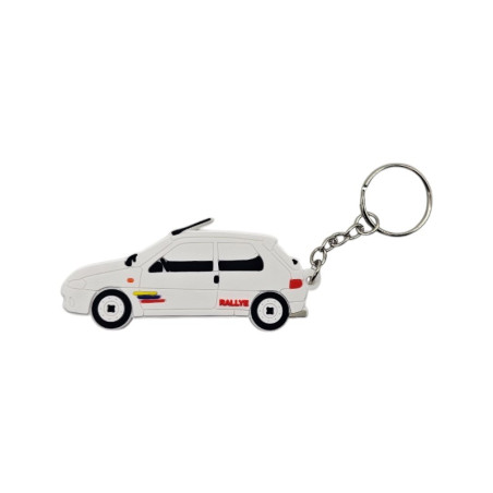 Porte clé Peugeot 106 Rallye phase 2 blanche