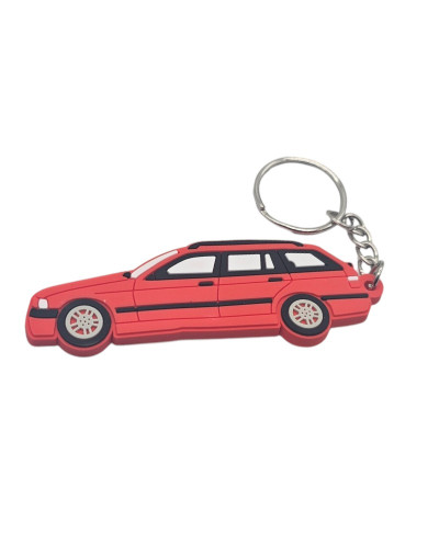 Porte clé BMW E36 Touring rouge en pvc souple