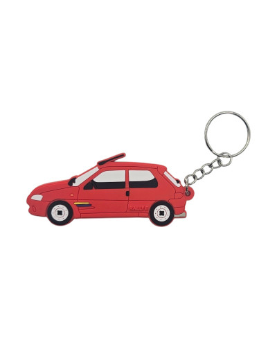 Porte Clé Peugeot 106 Rallye phase 2 de couleur rouge