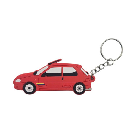 Peugeot 106 Rallye fase 2 sleutelhanger in rood