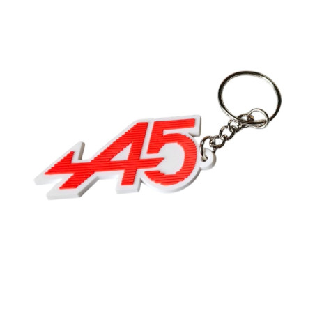 White and red A5 keychain for Renault 5 Alpine