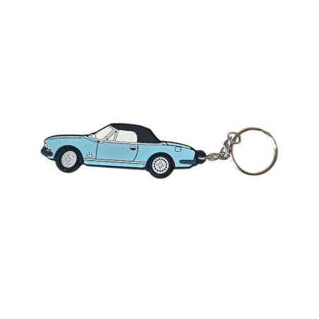 Porte clé Peugeot 504 Cabriolet bleue