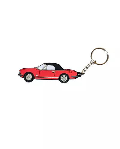 Magnifico portachiavi rosso Peugeot 504 Cabriolet
