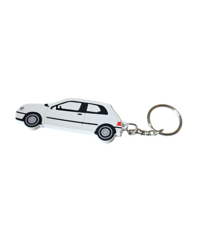 Porte clé Renault Clio 16S / 16V blanche en pvc souple