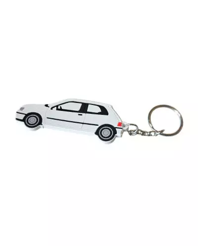 Renault Clio 16S / 16V white key ring in soft pvc