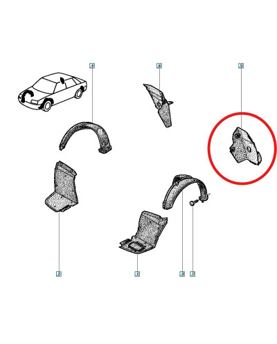 Pare-boue arrière gauche pour Renault Clio 16S / 16V / WILLIAMS 7700802700 par boue