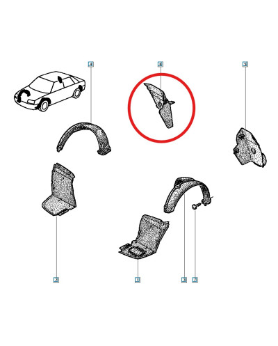 Pare-boue arrière droit pour Renault Clio 16S / 16V / WILLIAMS 7700802699 pare boue