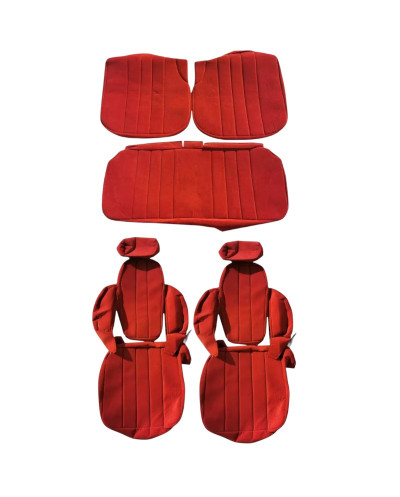 Full seat upholstery in red Renault 5 Alpine Turbo ribbed fabric.