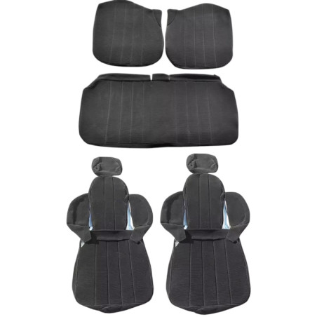 Renault 5 Alpine Turbo black ribbed fabric front and rear seat trim