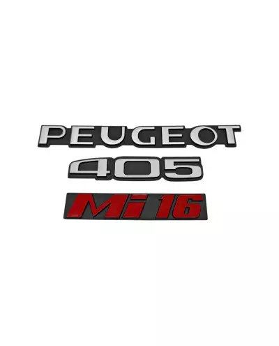 Logos Peugeot 405 MI16 Rouge pour coffre 405 Phase 1