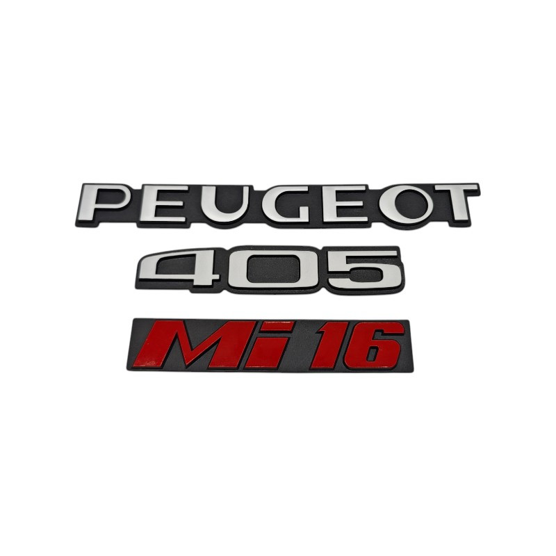 Logos Peugeot 405 MI16 Rouge pour coffre 405 Phase 1