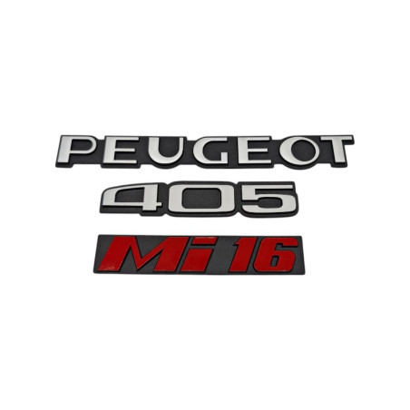 Logos Peugeot 405 MI16 rouge pour coffre 405 phase 1