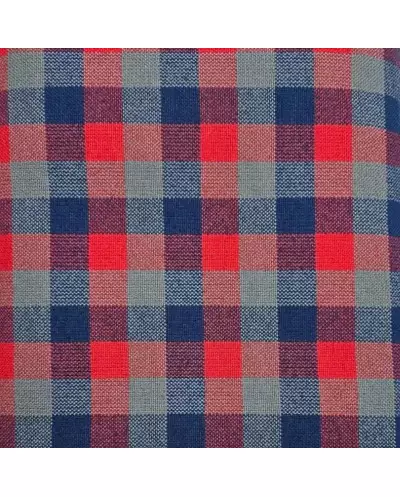 Tejido a cuadros rojo gris para Renault 4L