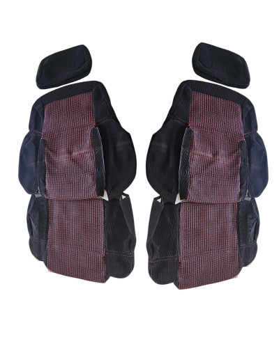 Bekleding voorstoelen in rode Quartet-stof Peugeot 205 GTI en CTI