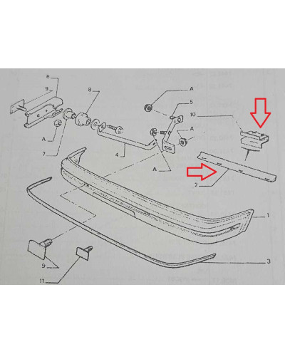 Coppia guarnizioni paraurti per Peugeot 205