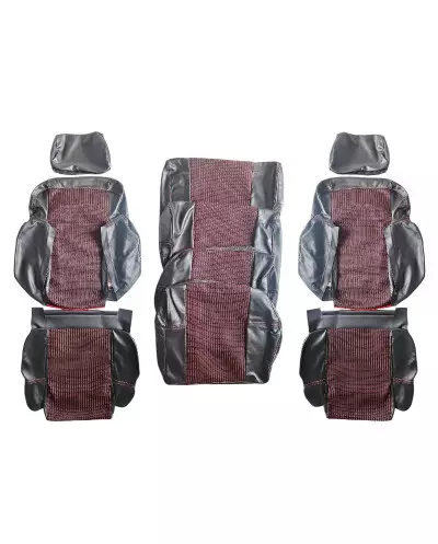 Garnitures de siège Complet Quartet Rouge Cuir Noir Peugeot 205 CTI