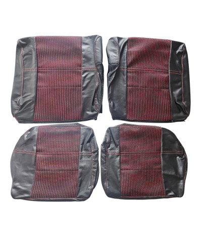 Rear seat upholstery Quartet red Black leather Peugeot 205 GTI