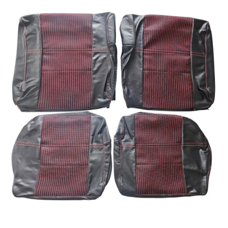 Rear seat upholstery Quartet red Black leather Peugeot 205 GTI