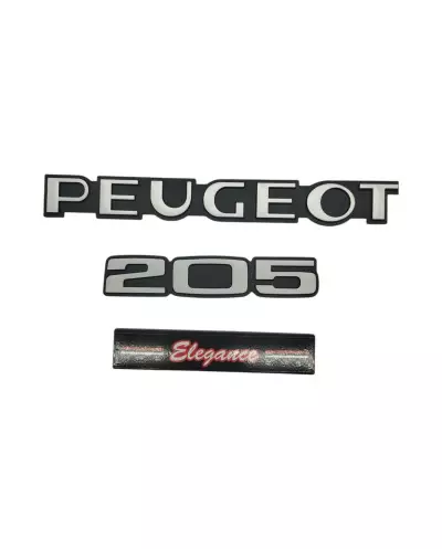 Peugeot 205 elegance logos set of 3 logos