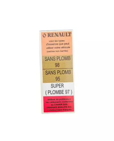 Stickers neuf pour Compartiment Moteur de Renault Clio Williams.