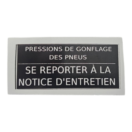 Stickers "Pression des Pneus " pour Renault 5 alpine turbo