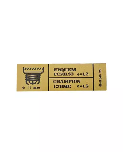 Bougiestickers voor Renault Clio williams, Clio 16S/16V