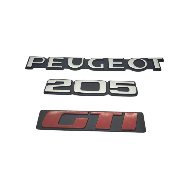 Loghi Peugeot 205 GTI.