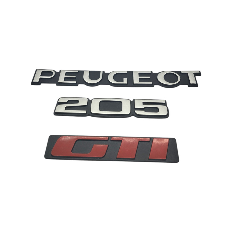 Logos Peugeot 205 GTI.