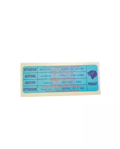 Stickers liquide de refroidissement Peugeot 504