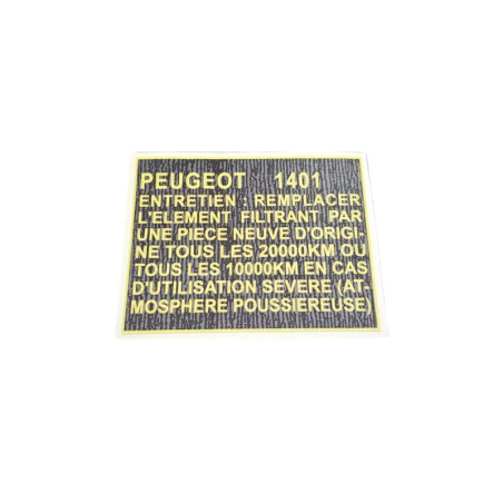 Stickers motorruimte: Filteronderhoud voor Peugeot 504