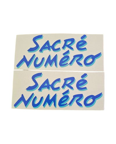 Set van 2 spatbordstickers voor Peugeot 205 Sacré Numéro Donkerblauw