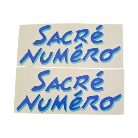 Set van 2 spatbordstickers voor Peugeot 205 Sacré Numéro Donkerblauw