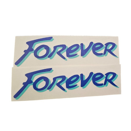 Set van 2 voorspatbordstickers voor Peugeot 205 FOREVER, donkerblauw