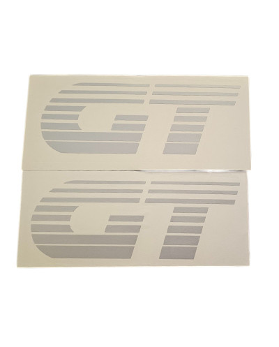 Lot de 2 stickers " GT "gris, aile avant pour Peugeot 205 GT, Fabrication française par Youngtimersclassic.