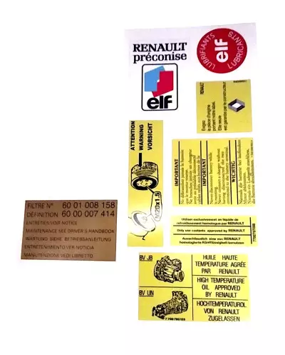 Juegos de pegatinas de motor Renault Super 5 GT Turbo de 8.