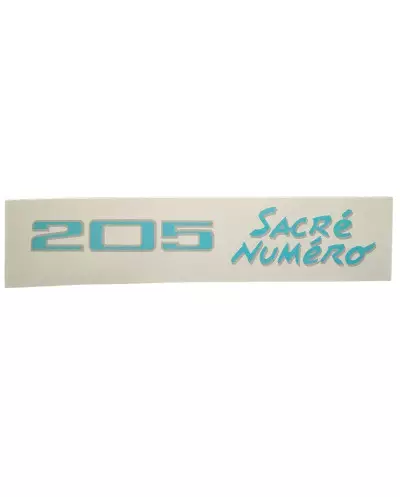 Peugeot 205 Sacred Number Trunk Stickers Turquoise Blue