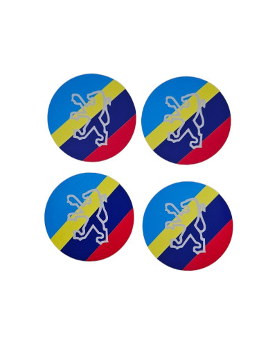 Lot de 4 Stickers PTS de Centre de Roue SL434 pour Peugeot 205, installation facile.