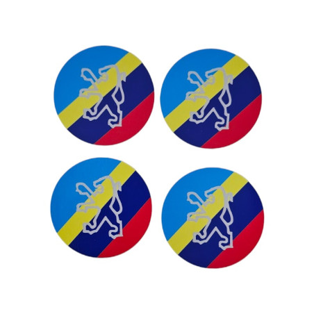 Set of 4 SL434 Wheel Center PTS Stickers for Peugeot 205