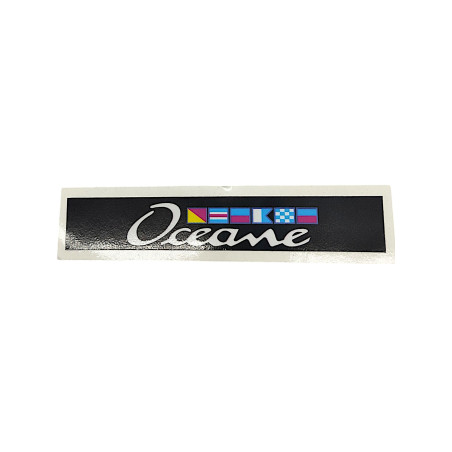 Oceane Trunk Logo Stickers, zwarte achtergrond voor Peugeot 205